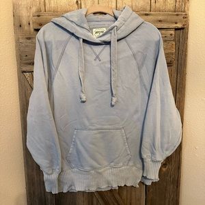 Light blue oversized hoodie with side slits